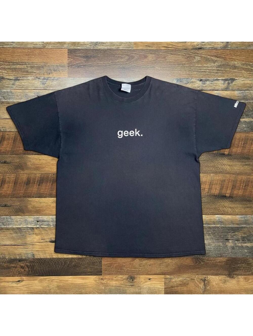 Vintage Microsoft Geek Computer Black T-Shirt Mens XL.